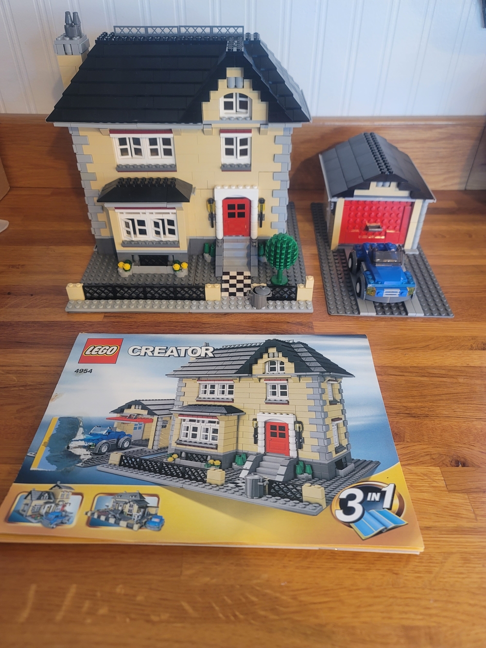 LEGO Creator 4954 Yellow Two-Story House Building Set with Blue Car